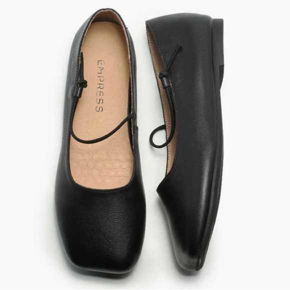 Empress Square Toe Flat Black Ballet Shoe Size EU 42 US 11 - Picture 1 of 15